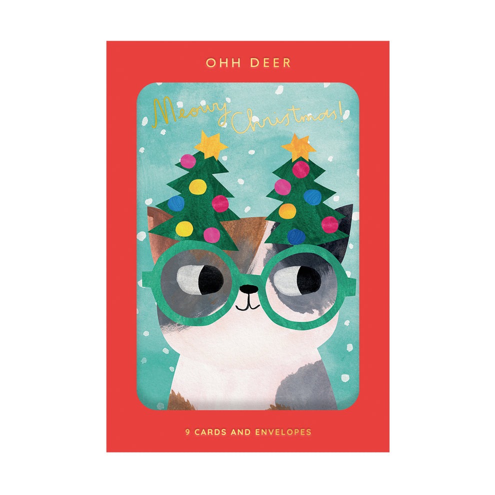 Christmas Card Pack of 9 (3 designs) Cats In Hats