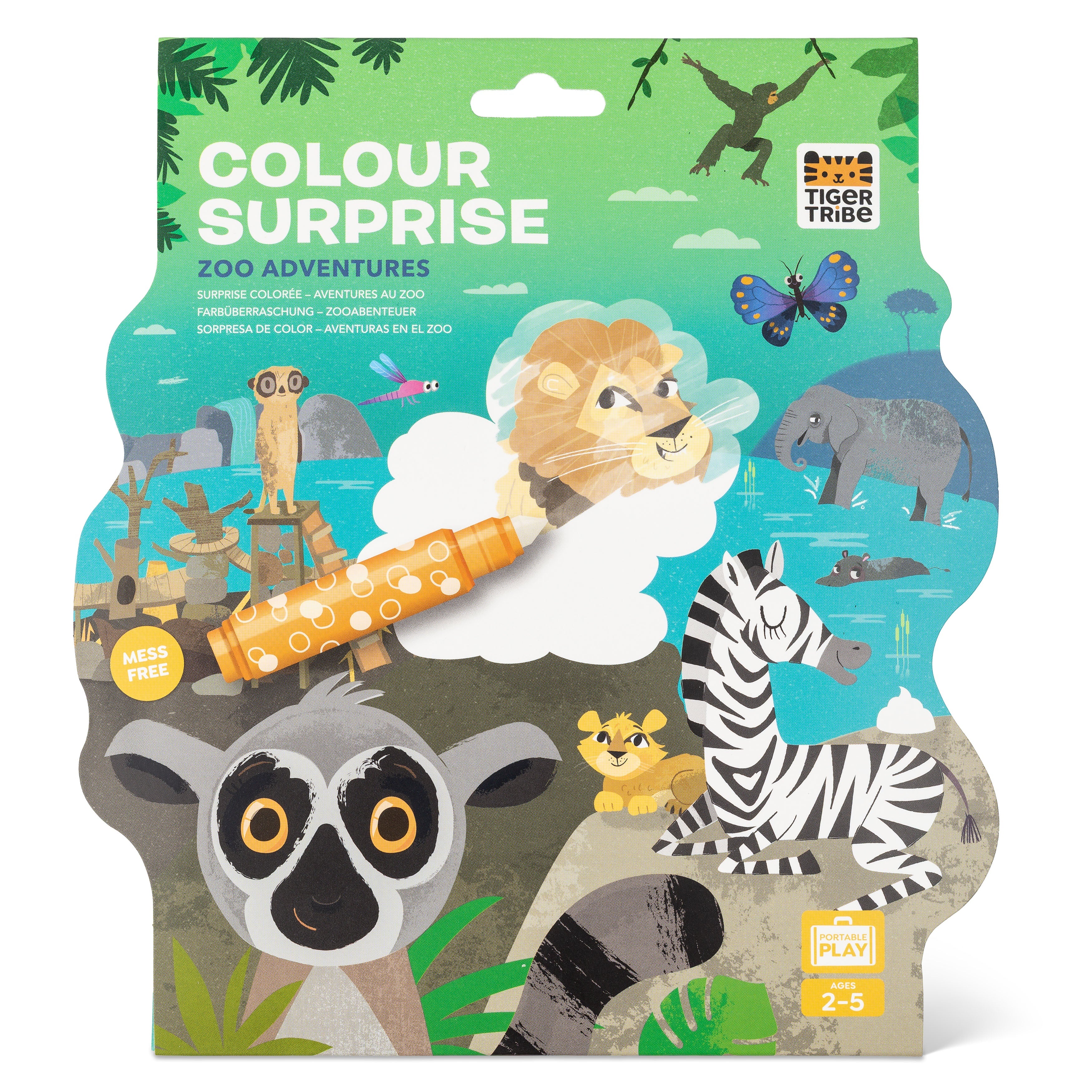 Tiger Tribe Colour Surprise Mess-Free Colouring Set - Zoo Adventures