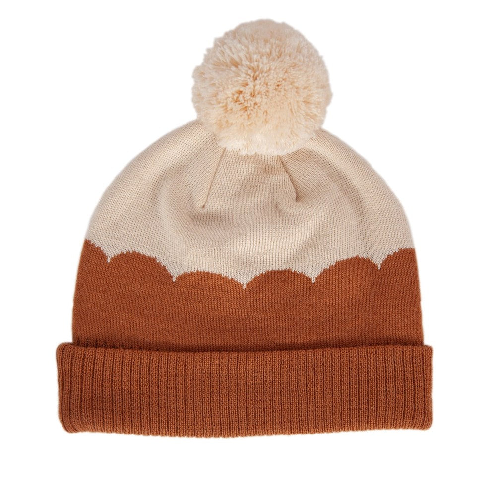 Acorn kids: Scalloped Merino Kid Beanie Caramel