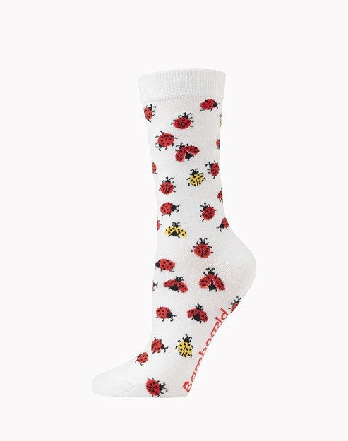 Bamboozld: Womens Ladybug Bamboo Sock White