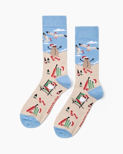 Bamboozld: Mens Beach Chrissy Bamboo Sock - Sky