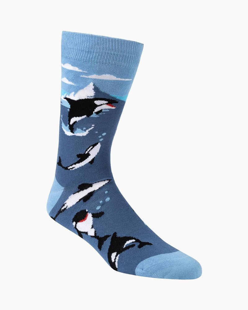Bamboozld: Mens Orca Whale Bamboo Socks - Blue