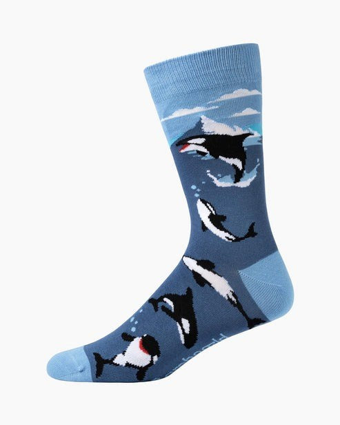 Bamboozld: Mens Orca Whale Bamboo Socks - Blue