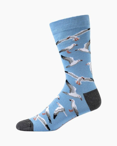 Bamboozld: Mens Seagulls Bamboo Sock - Sky