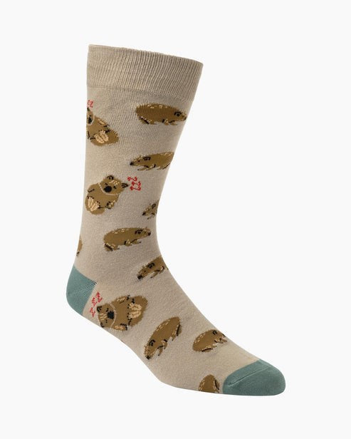 Bamboozld: Mens Wally Wombat Bamboo Sock - Stone
