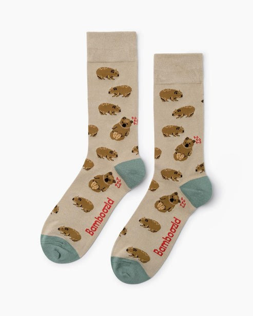 Bamboozld: Mens Wally Wombat Bamboo Sock - Stone