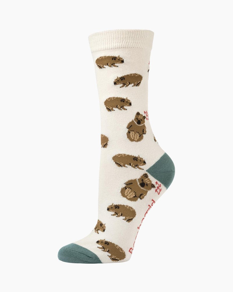 Bamboozld: Womens Wally Wombat Bamboo Sock - Natural