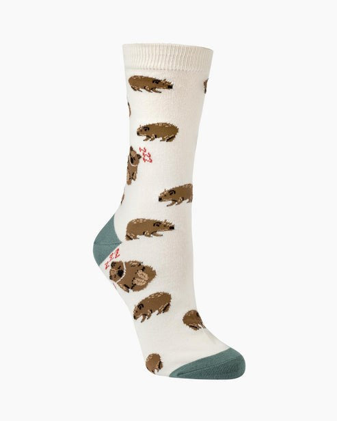 Bamboozld: Womens Wally Wombat Bamboo Sock - Natural