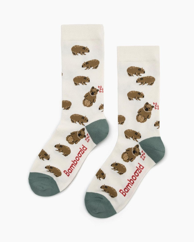 Bamboozld: Womens Wally Wombat Bamboo Sock - Natural