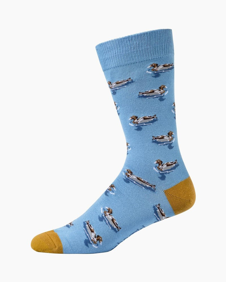 Bamboozld: Mens Wood Duck Bamboo Sock - Sky