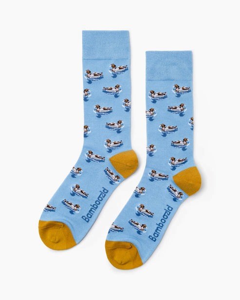 Bamboozld: Mens Wood Duck Bamboo Sock - Sky