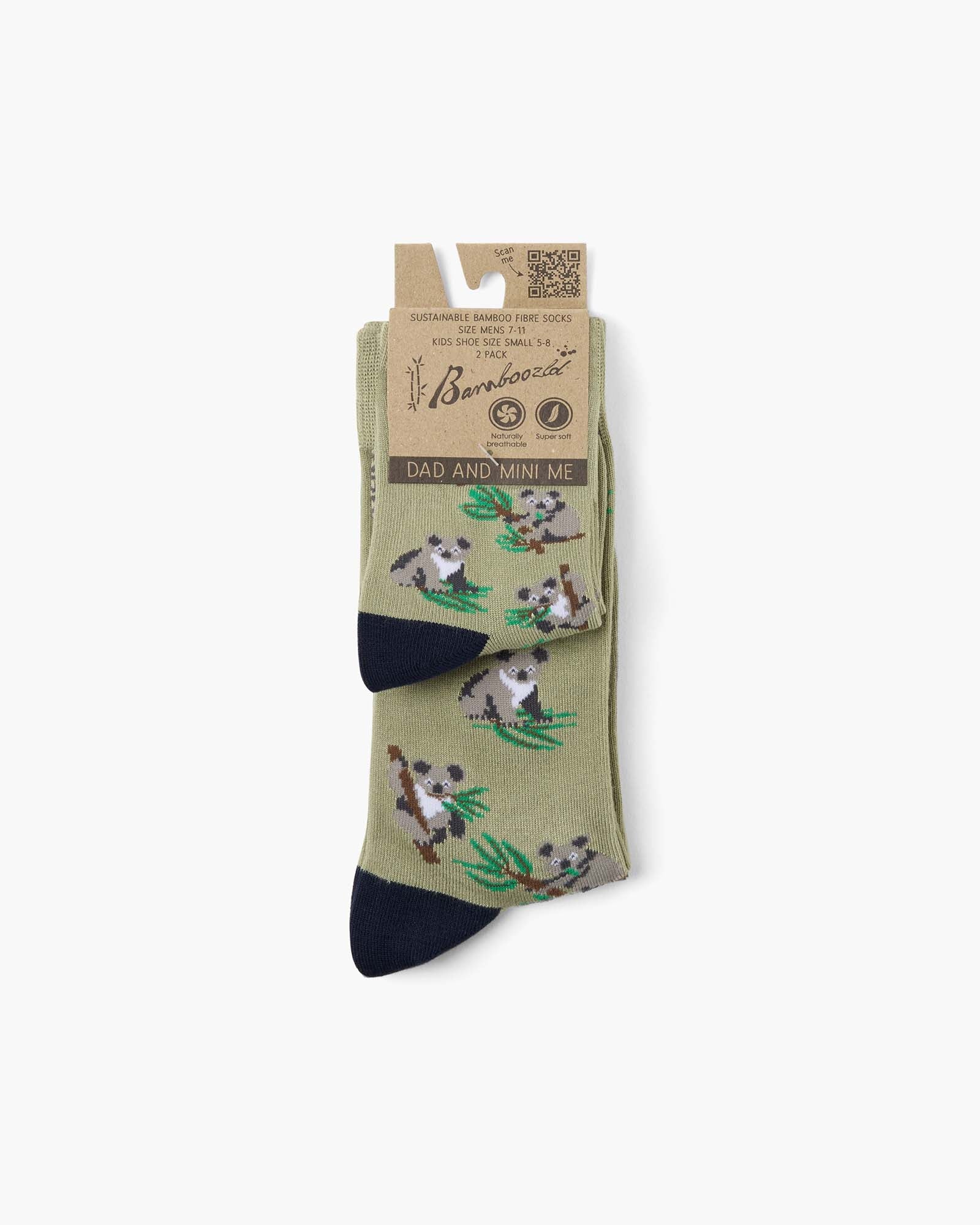 Bamboozld Duo Men's & Kids Koala Bamboo Socks - Sage