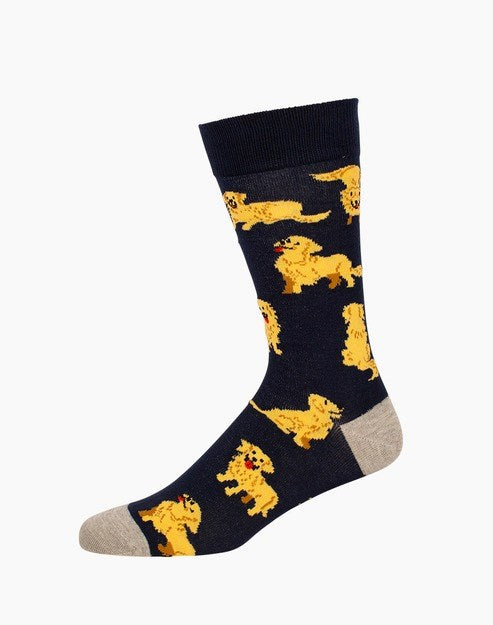 MENS GOLDEN RETRIEVER BAMBOO SOCK - DENIM