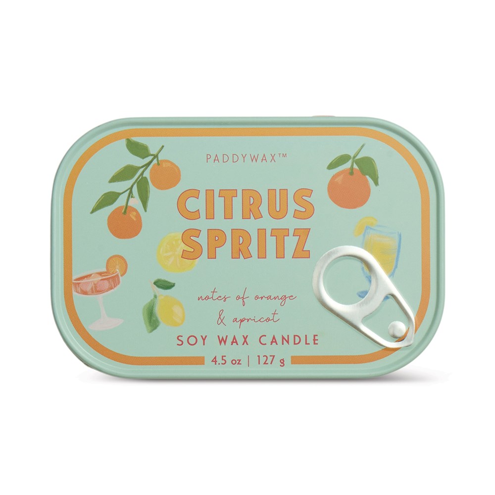 Paddywax: Bistro Orange Citrus Spritz Printed Tin Candle