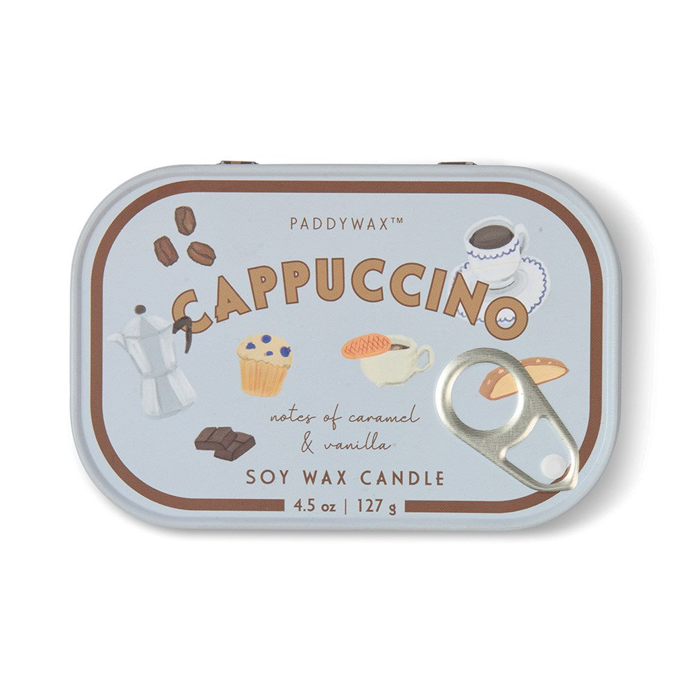 Paddywax: Bistro 4.5oz Printed Tin - Cappuccino