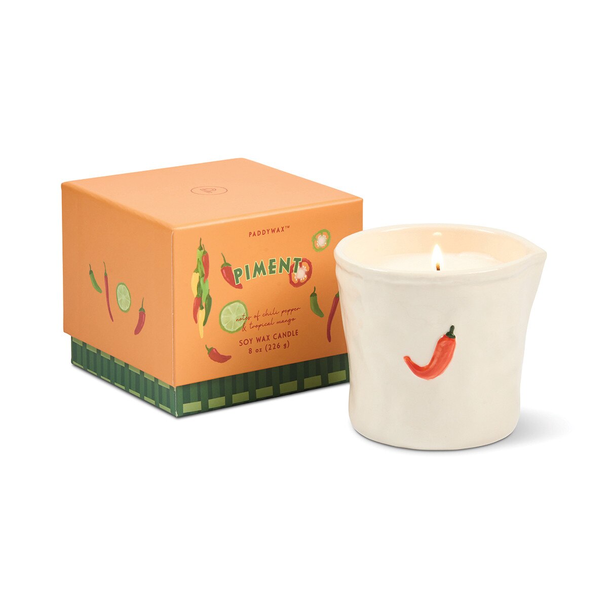 Paddywax: Bistro Piment (Chili Pepper & Mango) Embossed Ceramic Candle - 8oz