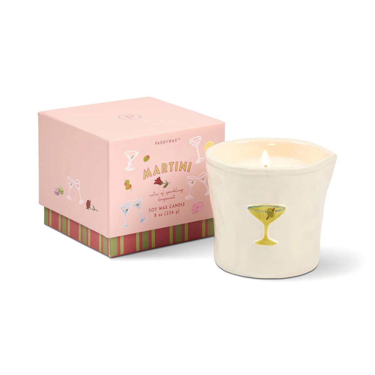 Paddywax Martini Ceramic Candle - Sparkling Bergamot 8oz