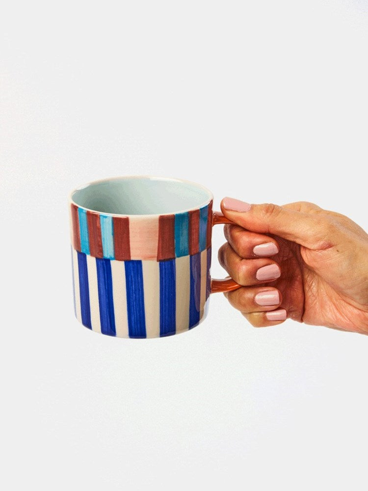 Jones & Co: Bloomie Blue Stripe Mug