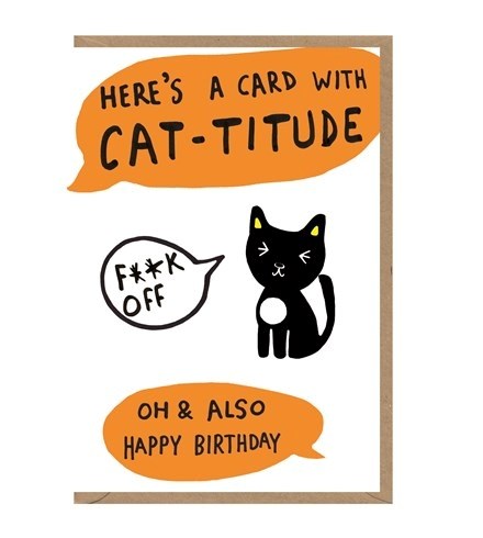 Earlybird: Cat-Titude Birthday Card