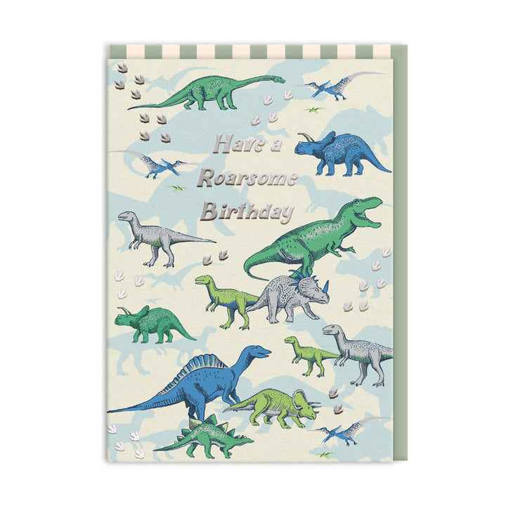 Cath Kidston: Foil Greeting Card - Birthday Dinosaurs