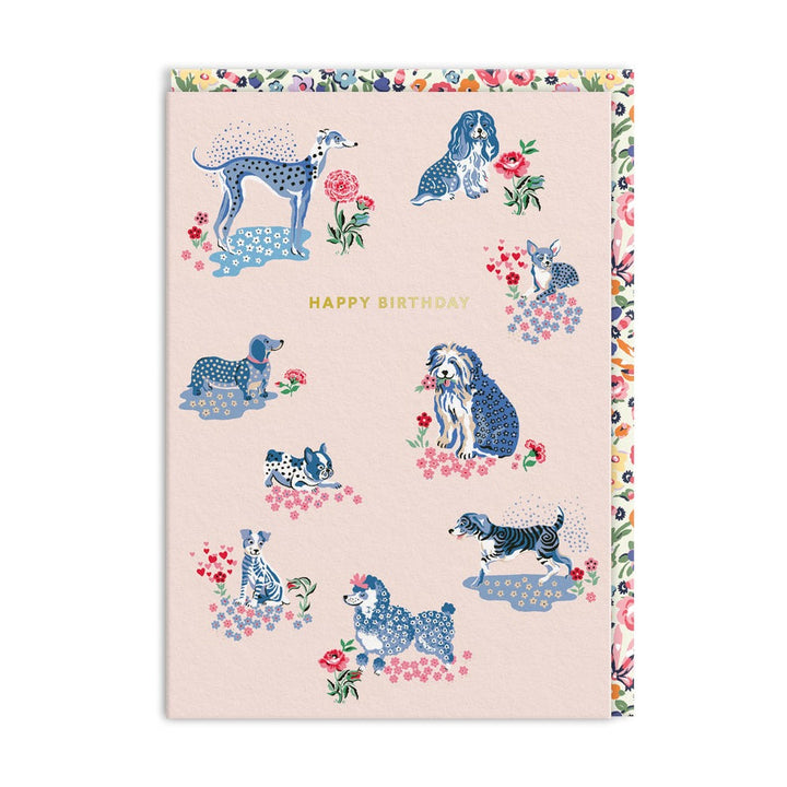 Cath Kidston: Foil Greeting Card Happy Birthday Puppy Fields