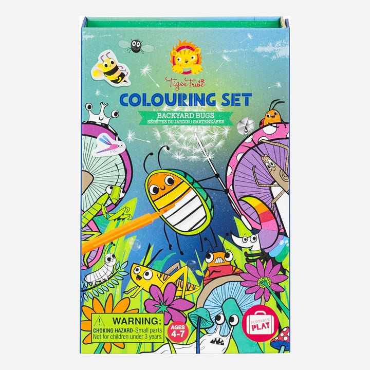 Tiger Tribe: Colouring Set - Backyard Bugs