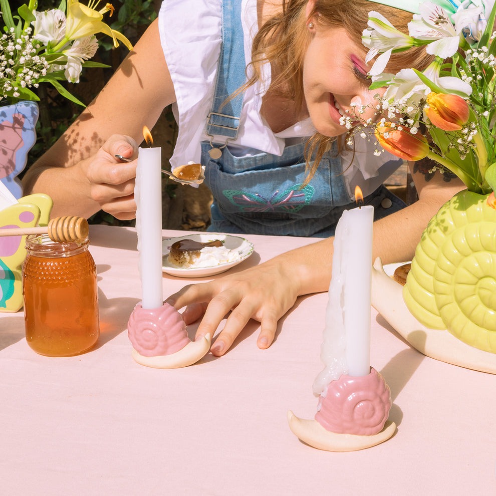 Doiy: Woodland Candle Holder Snail Pink