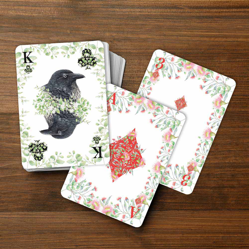 Popcorn Blue Playing Cards - Aussie Birds