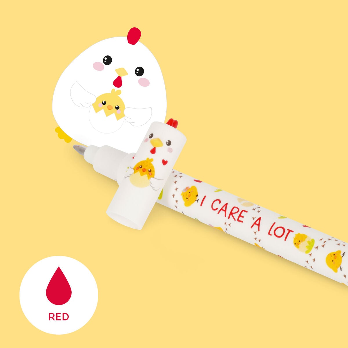 Legami Erasable Gel Pen - Hen - Red Ink