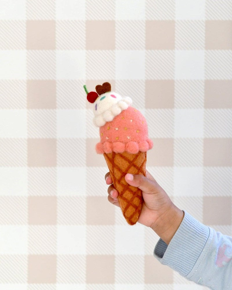 Tara Treasures: Felt Watermelon and Coconut Sorbet Ice Cream 2 scoops