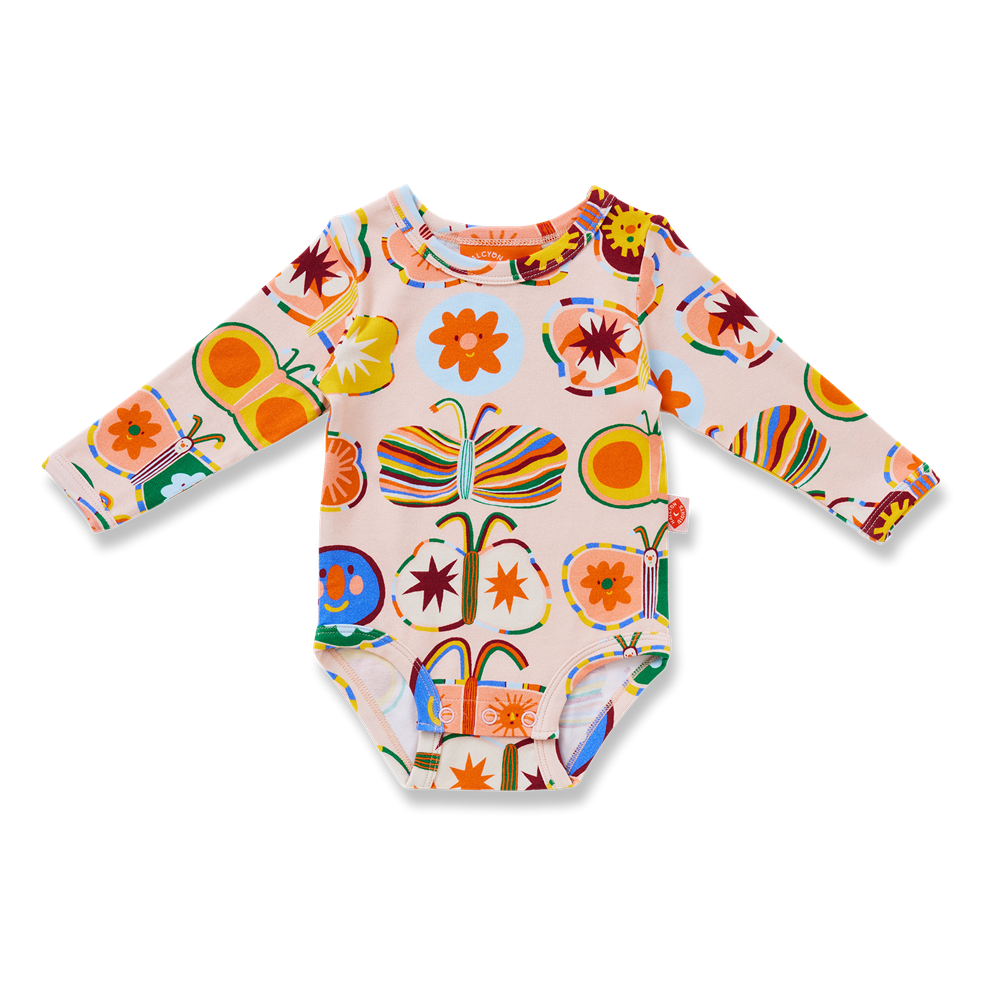 Halcyon Nights Long Sleeve Bodysuit - Flutterby