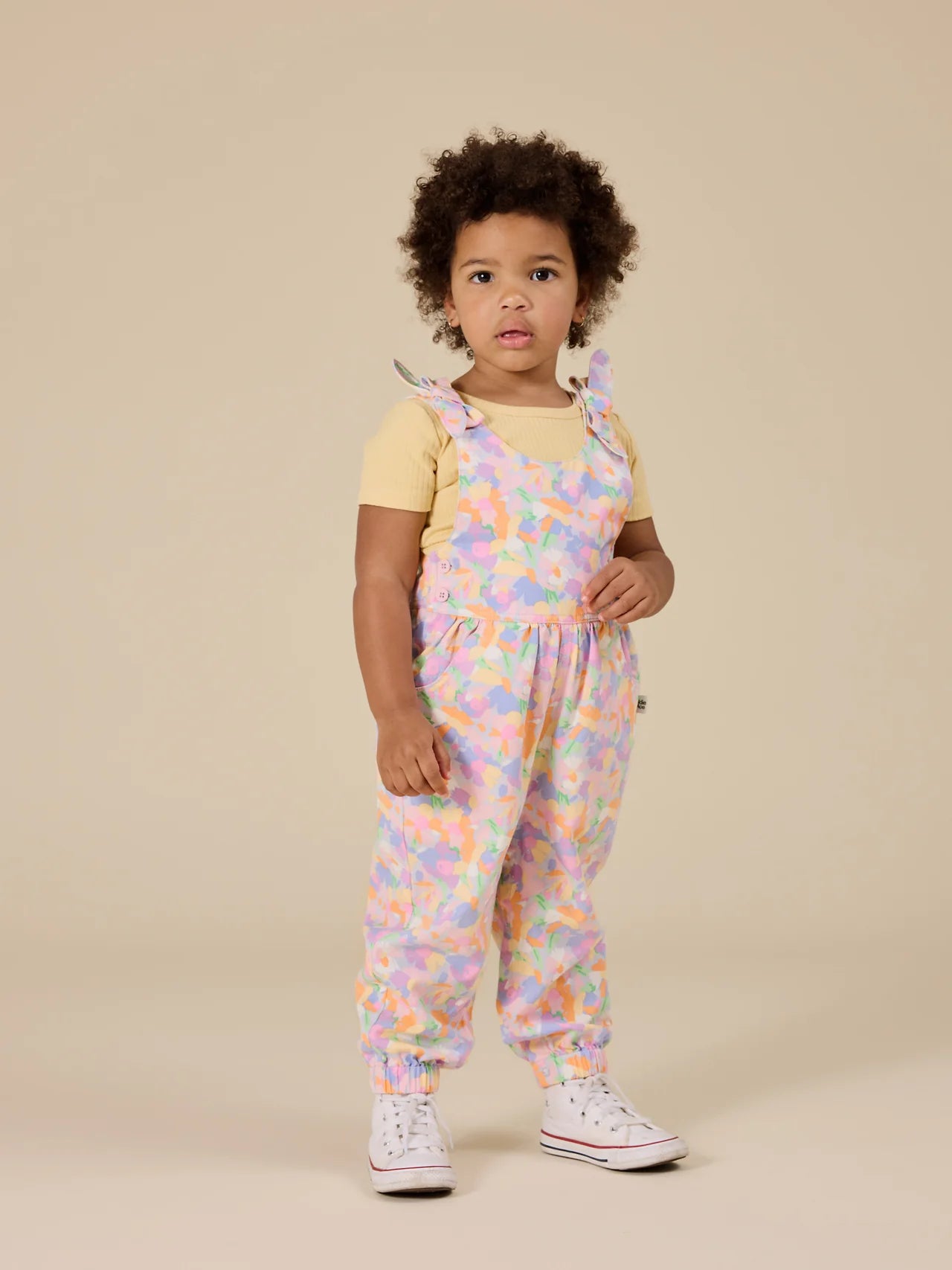 Goldie + Ace: Pastel Bouquet Tiffany Tie Overalls