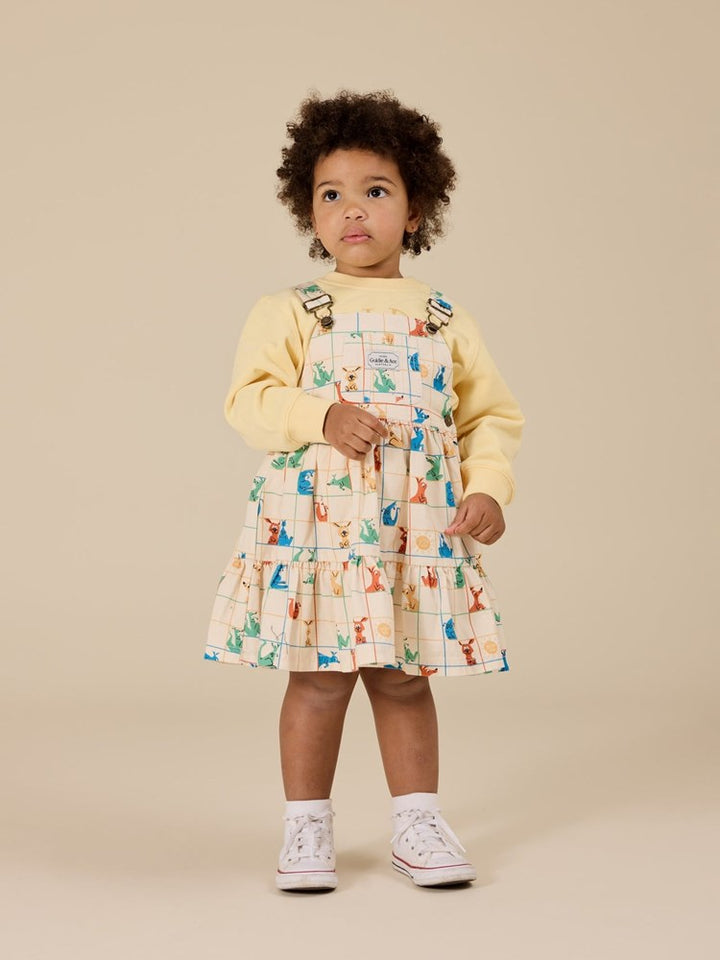 Goldie + Ace: Hopscotch Tully Tiered Pinafore Dress