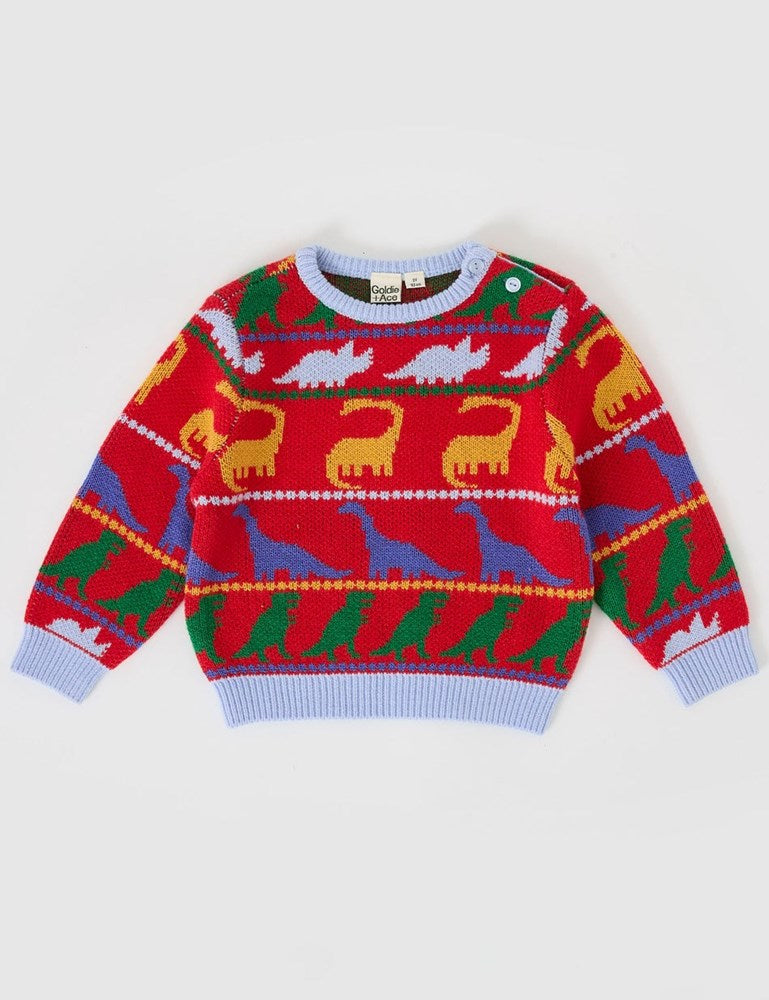 Goldie + Ace: Dino Knit Jumper