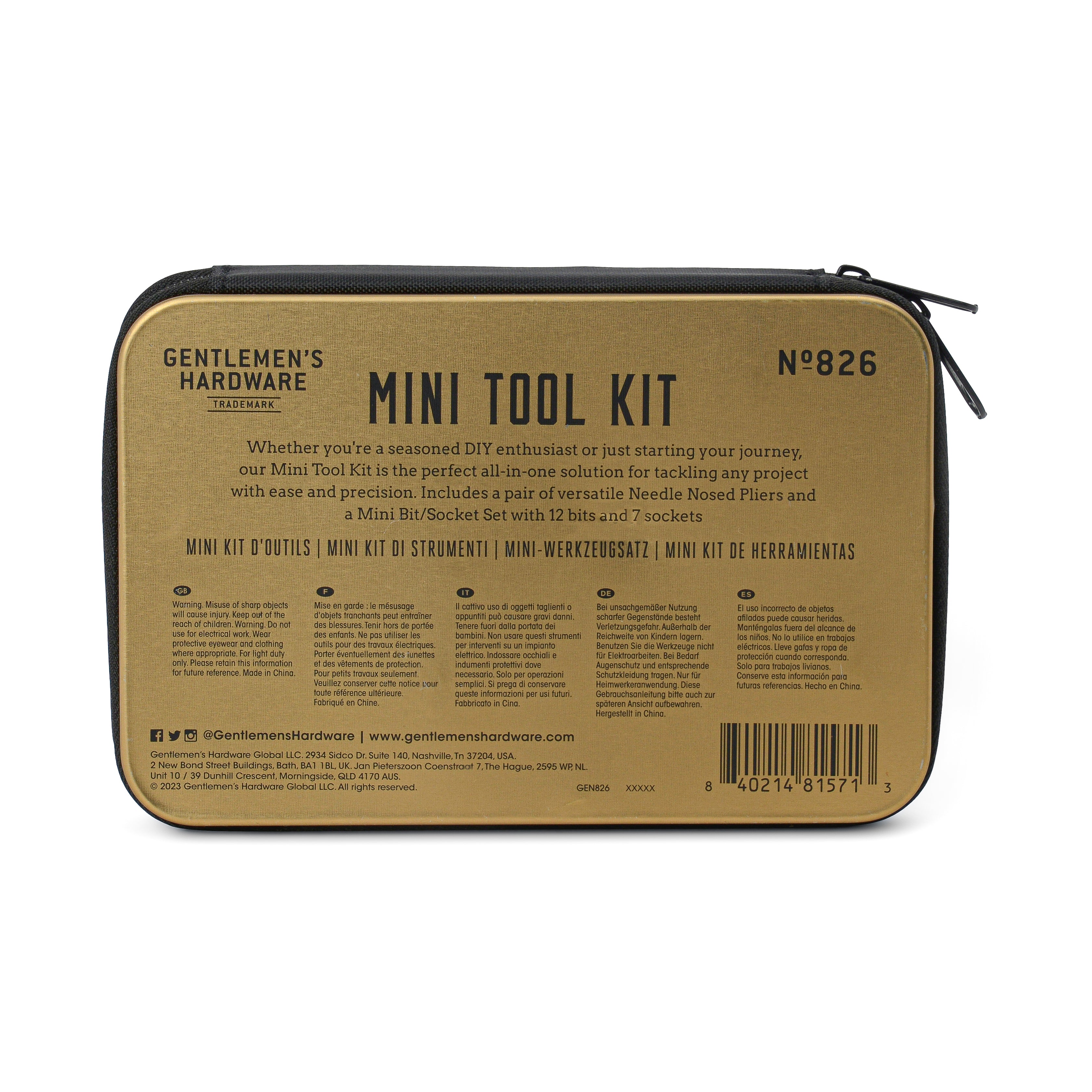 Gentlemen's Hardware Mini Tool Kit - Stainless Steel