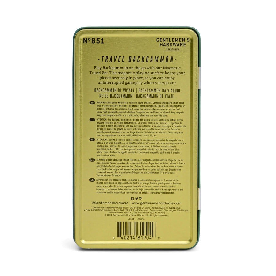 Gentlemen's Hardware: Travel Backgammon