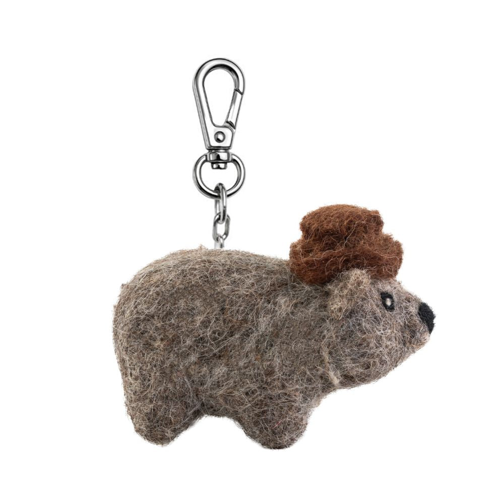 Gifted Hands Wombat Felt Key Chain