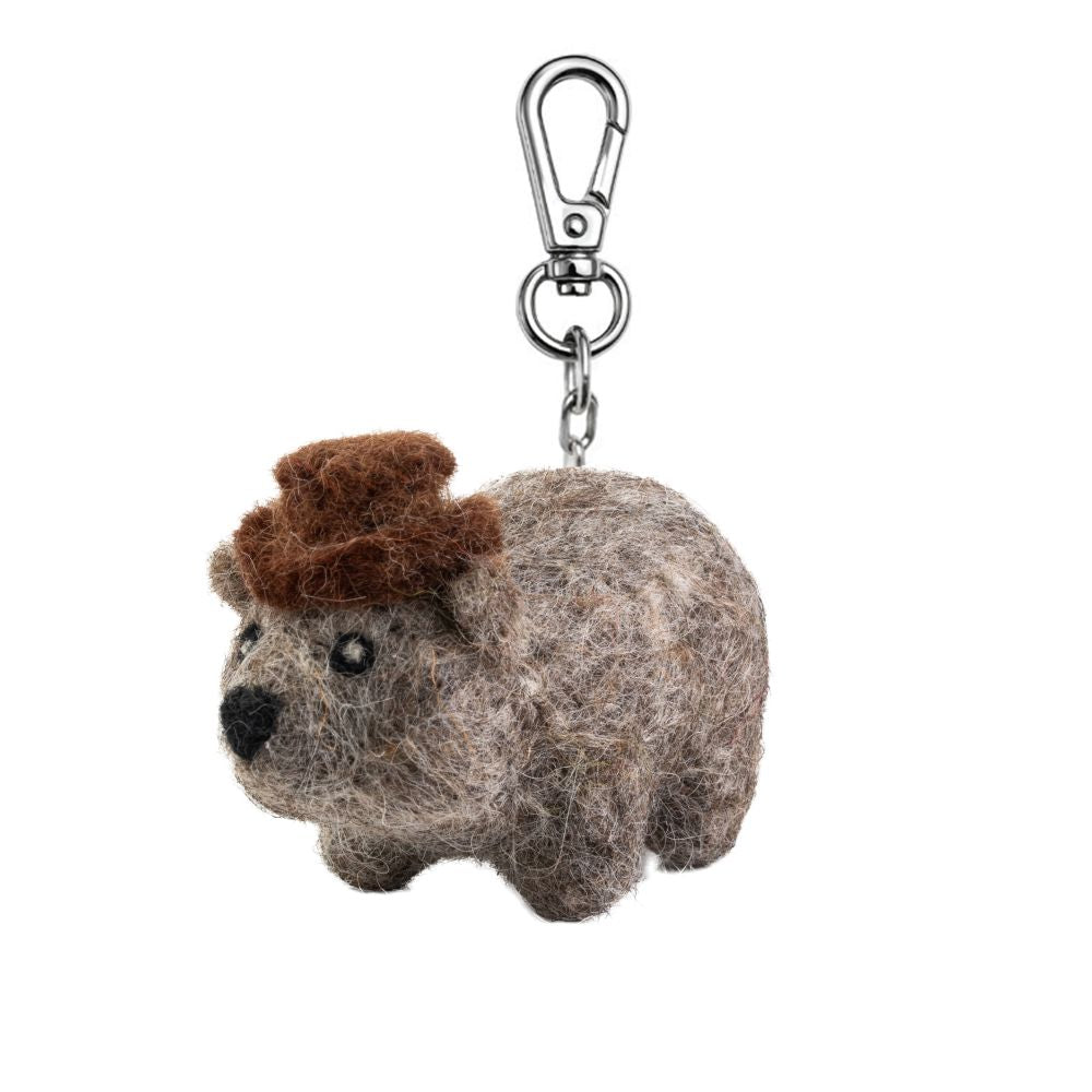 Gifted Hands Wombat Felt Key Chain