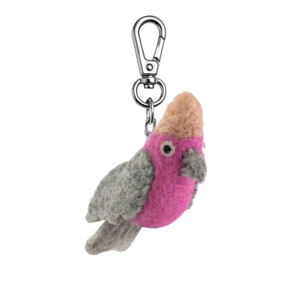 Gifted Hands Pink Galah Felt Key Chain