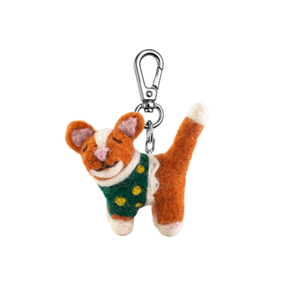 Gifted Hands Felt Keychain Cat Ginger