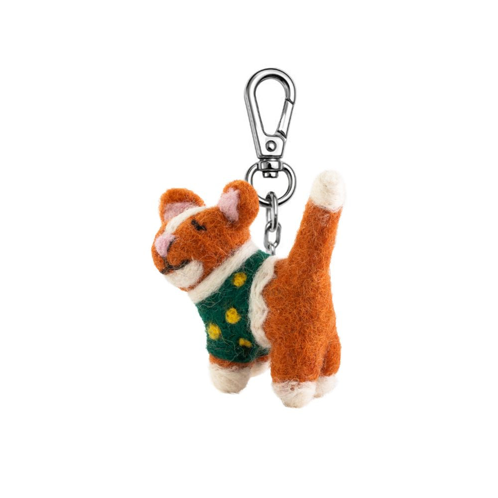 Gifted Hands Felt Keychain Cat Ginger