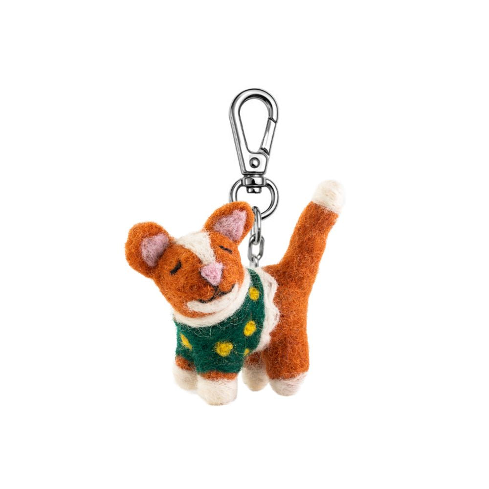 Gifted Hands Felt Keychain Cat Ginger