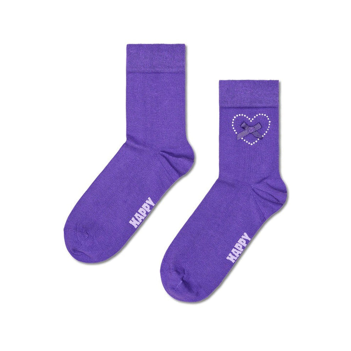 Happy Socks: Bow Heart 1/2 Crew Sock (5300)  Size SM