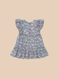 Huxbaby: Vintage Strawberry Frill Dress Dusty Blue