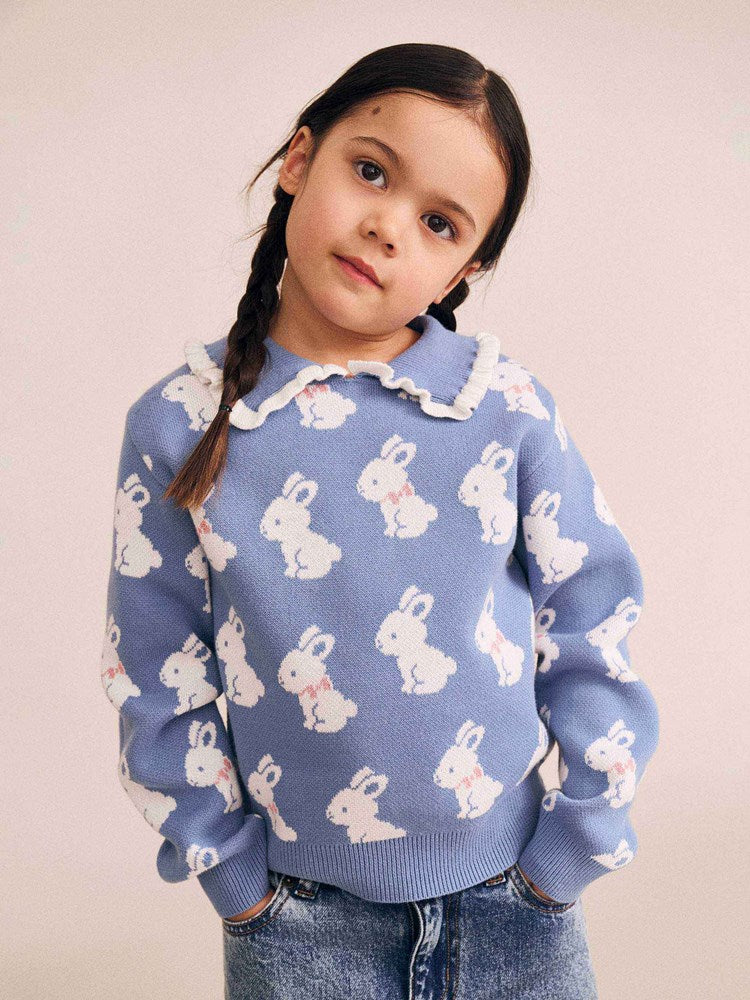 Huxbaby: Bunny Field Frill Collar Pullover