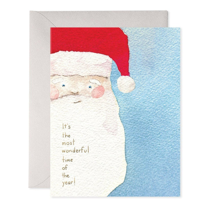 E. Frances Paper: Foil Greeting Card Vintage Santa