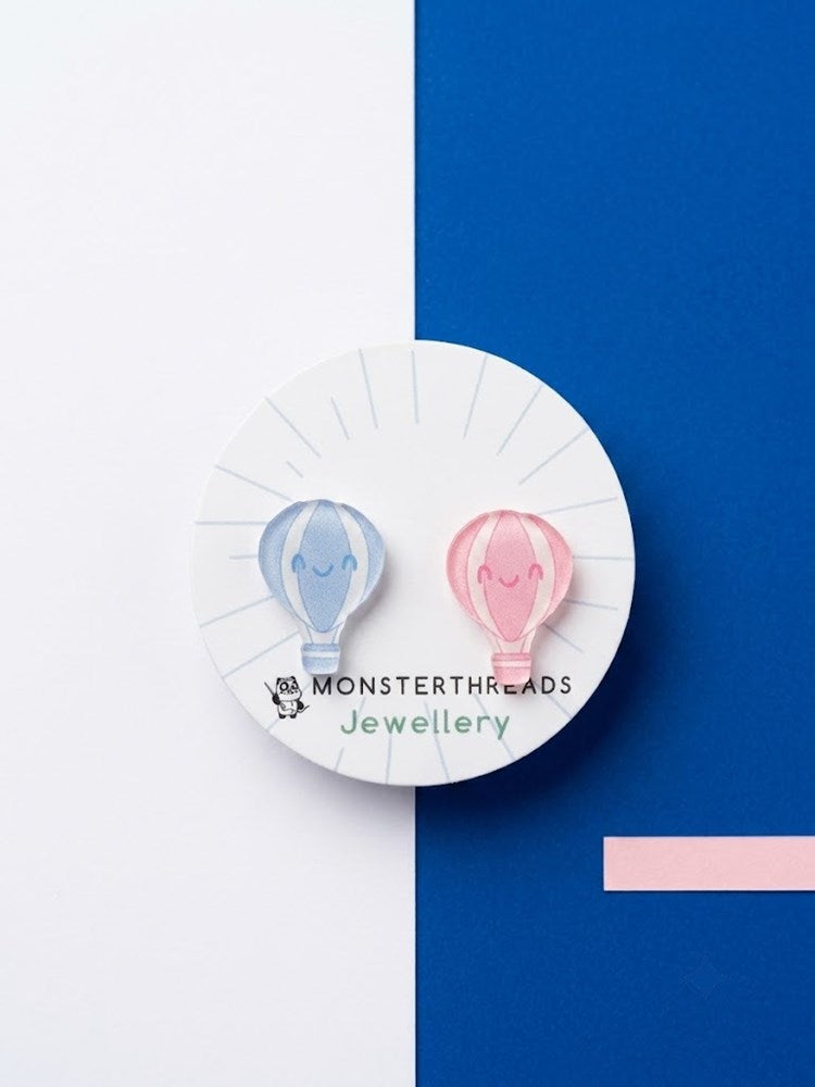 Earring Studs: Hot Air Balloons