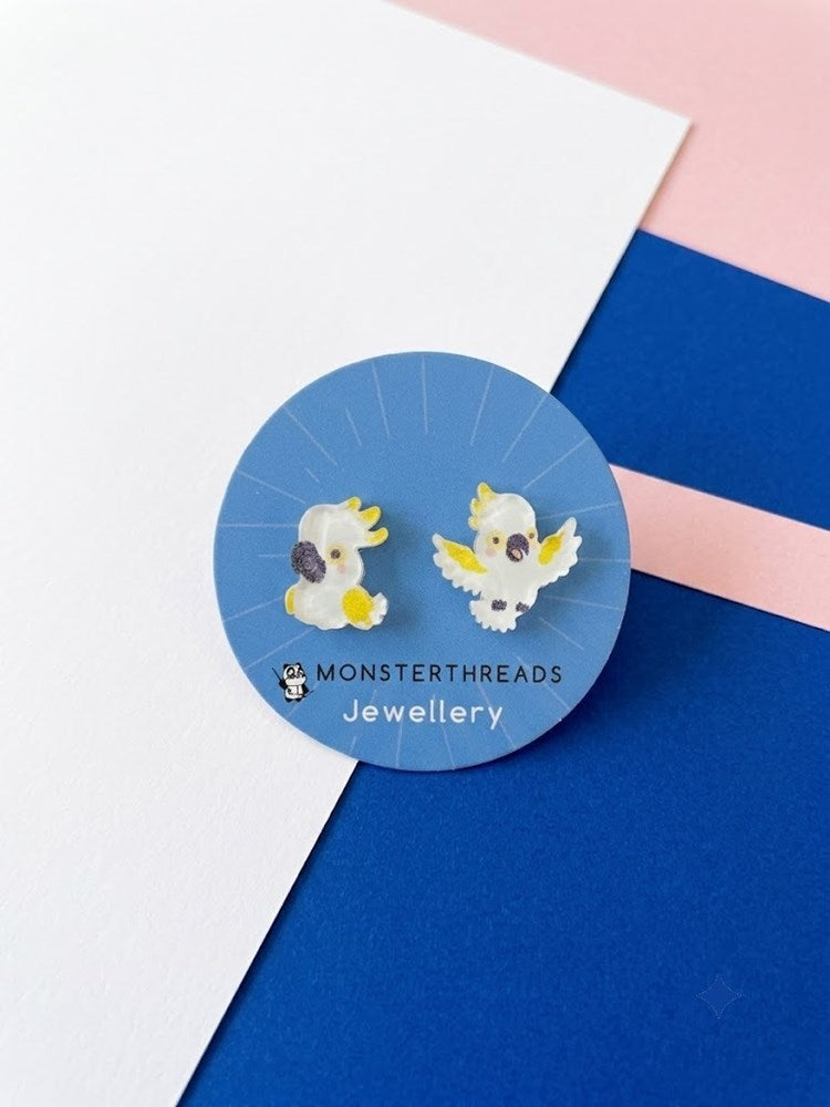 Earring Studs: Cockatoos