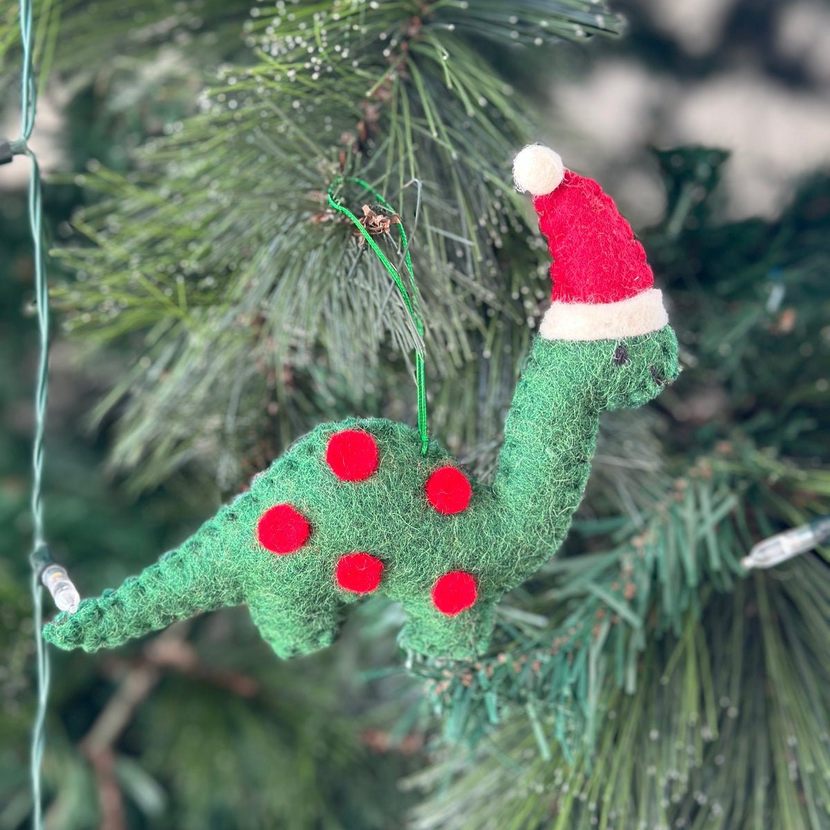 Pashom: Xmas Ornament Dinosaur Hat Green