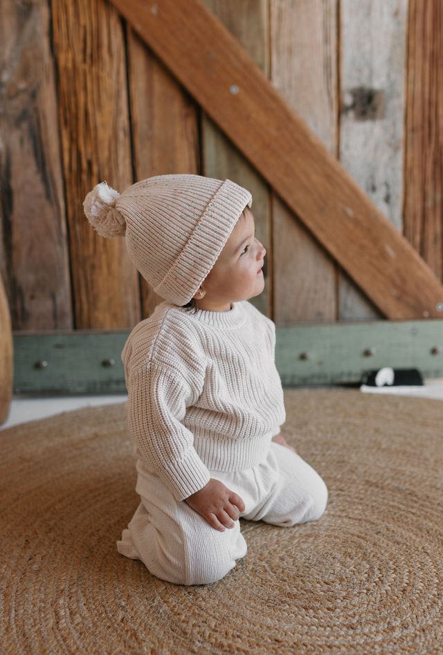Acorn kids: Stargaze Beanie Cream Speckle
